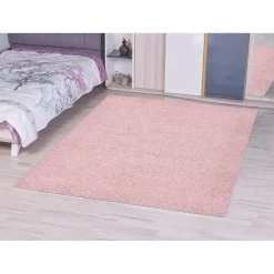 Loca Shaggy Vloerkleed – Modern Uni Effen – Roze Hoogpolig & Zacht - 120x170 CM