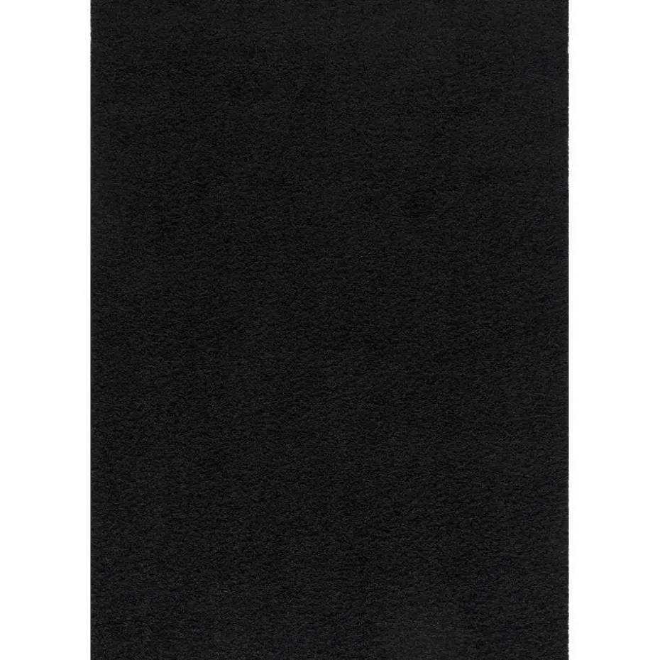 Loca Shaggy Vloerkleed – Modern Uni Effen – Zwart Hoogpolig & Zacht - 160x230 CM