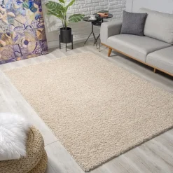 Loca Shaggy Vloerkleed Beige Hoogpolig - 300x300 CM Vierkant