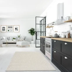 Loca Shaggy Vloerkleed Creme Hoogpolig - 200x200 CM Vierkant