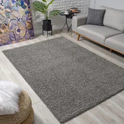 Loca Shaggy Vloerkleed Grijs Hoogpolig - 160x230 CM
