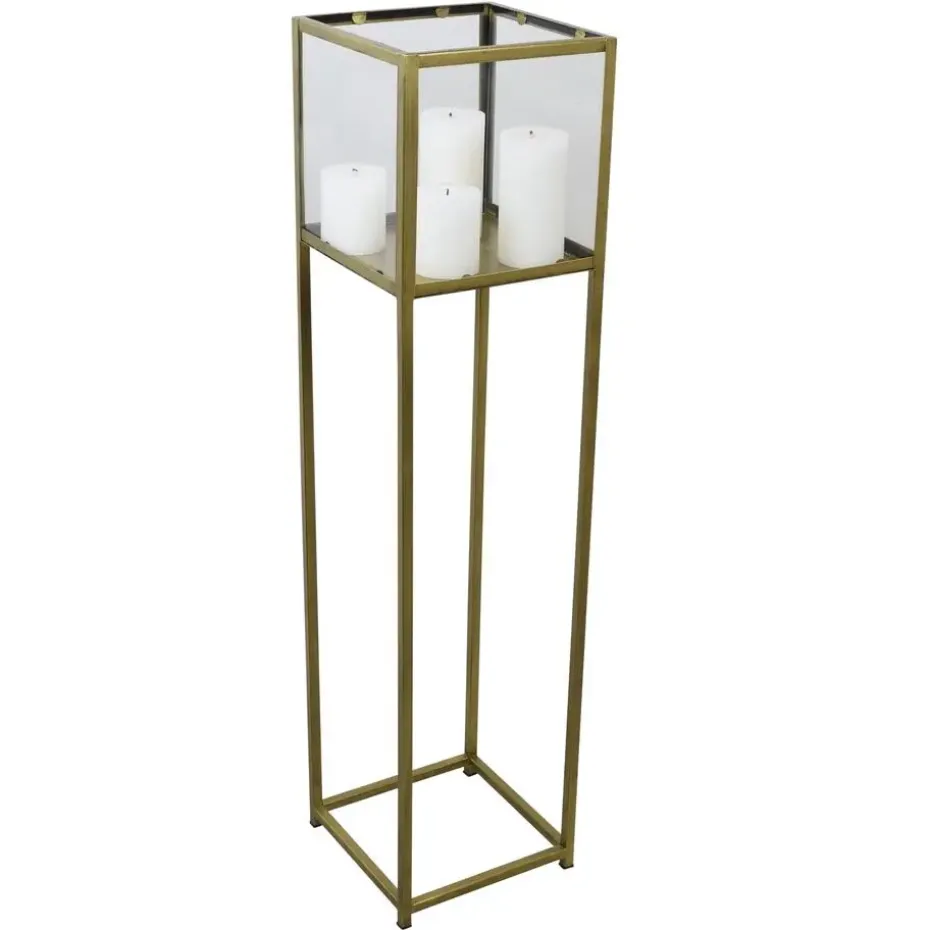 LOFT42 Flint Staand Windlicht Antique Messing - Metaal
