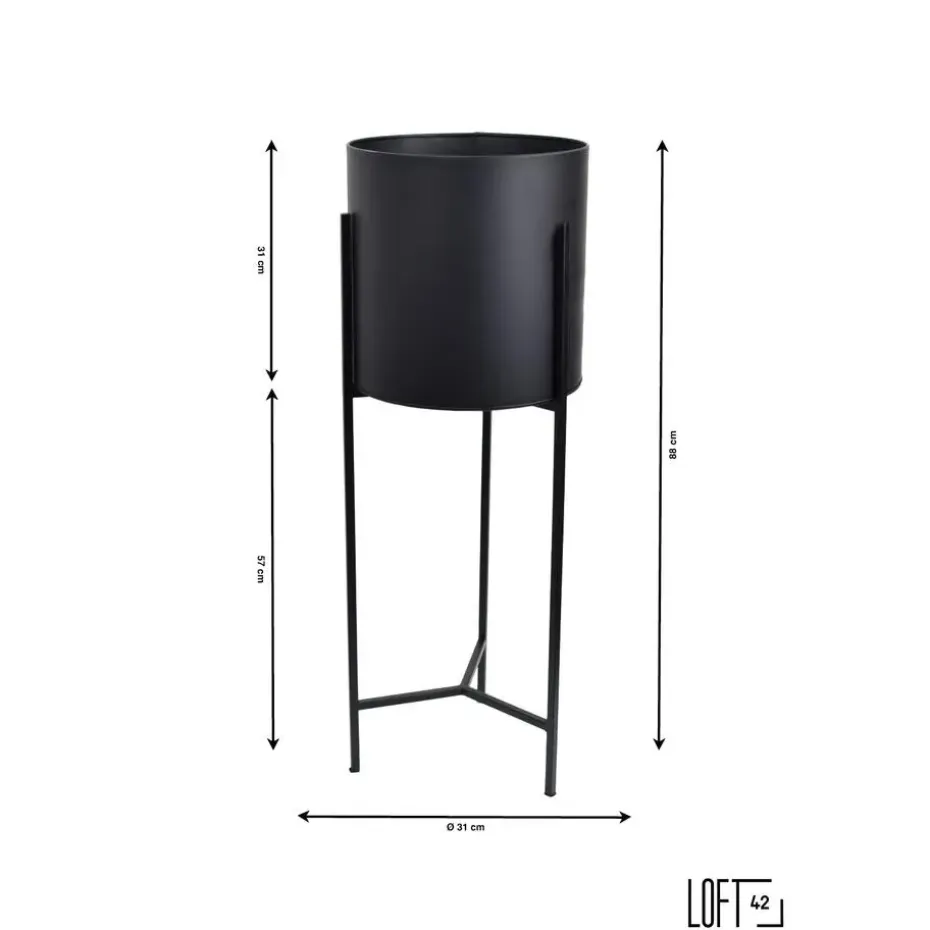 LOFT42 Joy Plantenbak Rond - Metaal - Mat Zwart