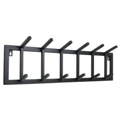 LOFT42 Kapstok Jaimy Single - Zwart – Metaal – 6 dubbele haken - 80x24x12