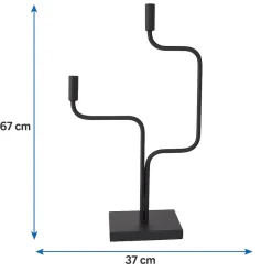LOFT42 Swing Kandelaar - 2 Kaarsen - Metaal - Mat Zwart -67x37x16