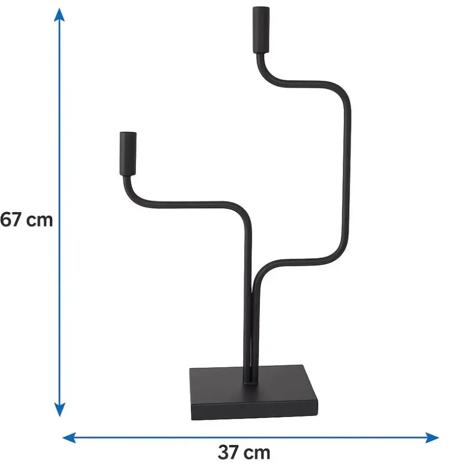 LOFT42 Swing Kandelaar - 2 Kaarsen - Metaal - Mat Zwart -67x37x16