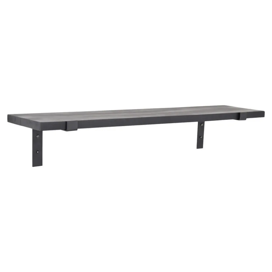 LOFT42 Wally Wandplank Zwart Mangohout - Industrieel - 70x16x1,6