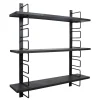 LOFT42 Wandrek Zwart - Mangohout – Metaal - 64x13x74