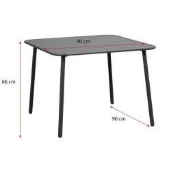 Lounge dinging tafel Paris - aluminium - 66x90x90 cm