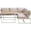 Lounge dining hoekset Sevilla - zand/metaal