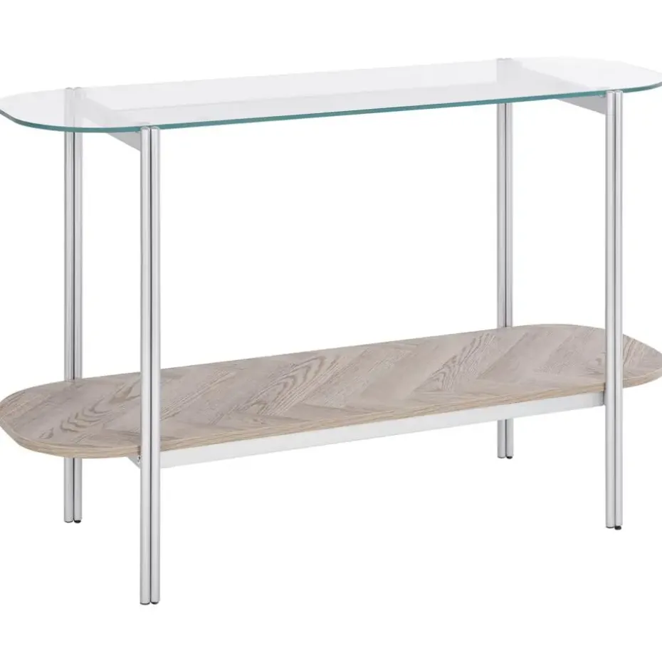 LOVELL - Sidetable - Lichtbruin/Zilver - Hout