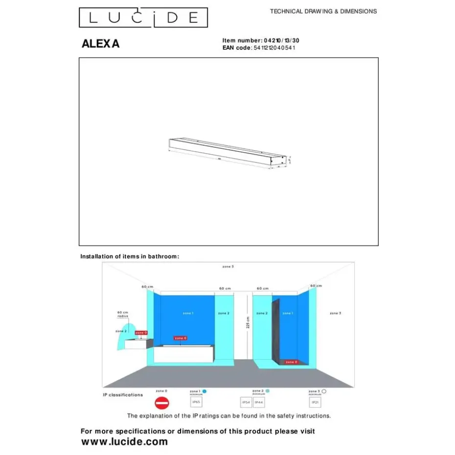 Lucide ALEXA Wandlamp - Zwart