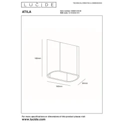 Lucide ATILA Wandlamp - Zwart