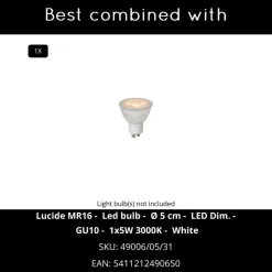 Lucide CLUBS Bedlamp - Wit