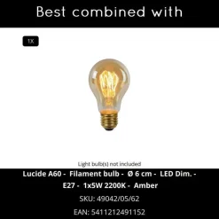 Lucide EXTRAVAGANZA MISS TALL Vloerlamp - Mat Goud / Messing