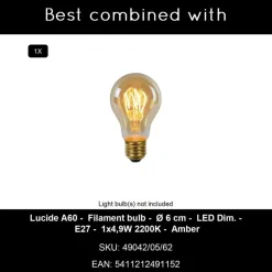 Lucide HANNELORE Hanglamp - Mat Goud / Messing