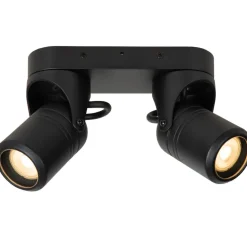 Lucide NIORT - Plafondspot Buiten - 2xGU10 - IP44 - Zwart
