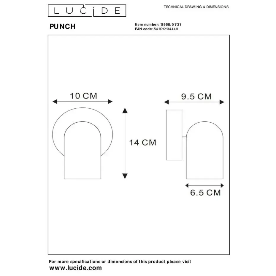 Lucide PUNCH Plafondspot - Wit