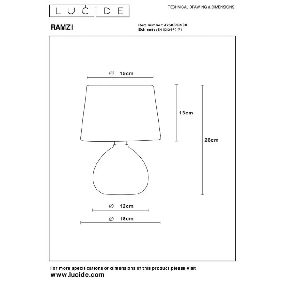 Lucide RAMZI Tafellamp - Beige