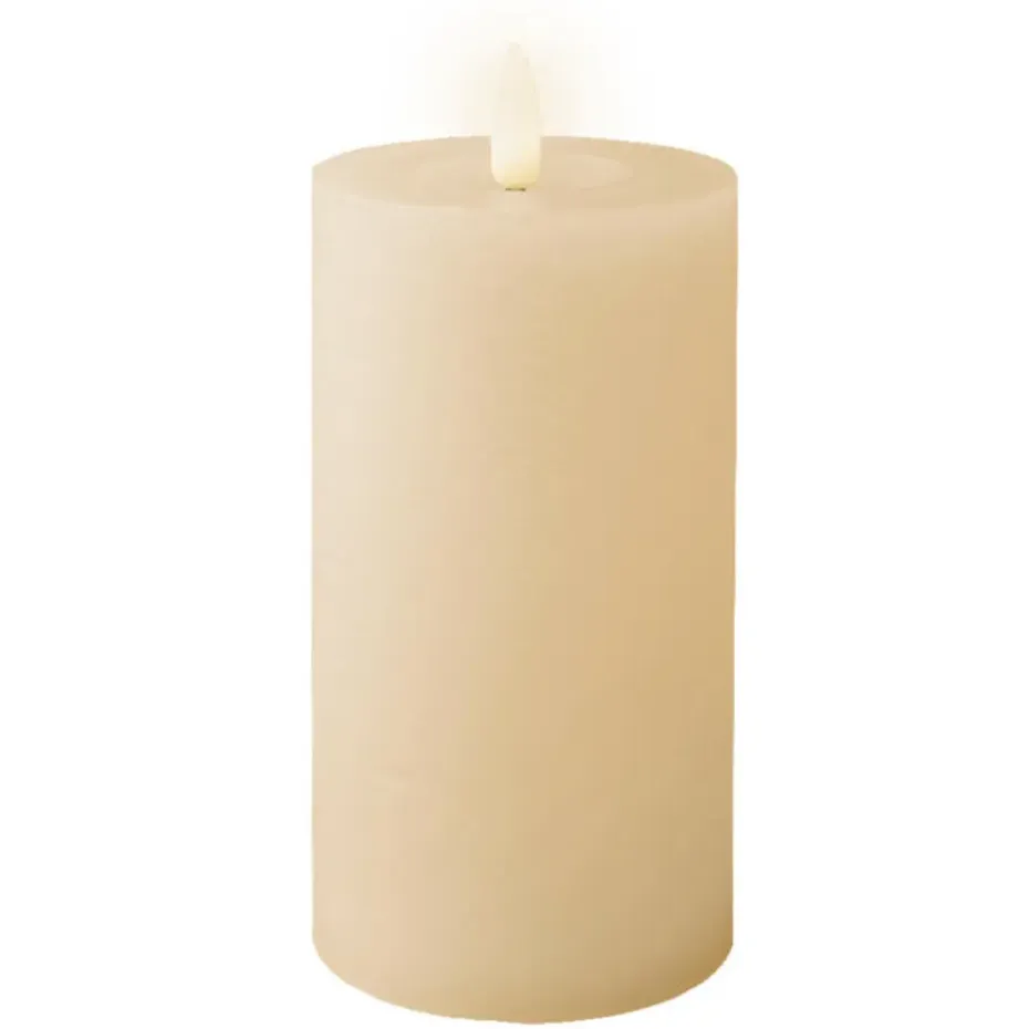 Lumineo LED kaars - creme wit - D7 x H15 cm - met timer