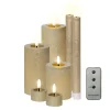 Lumineo LED kaarsen set - 3x st - lichtroze - afstandsbediening