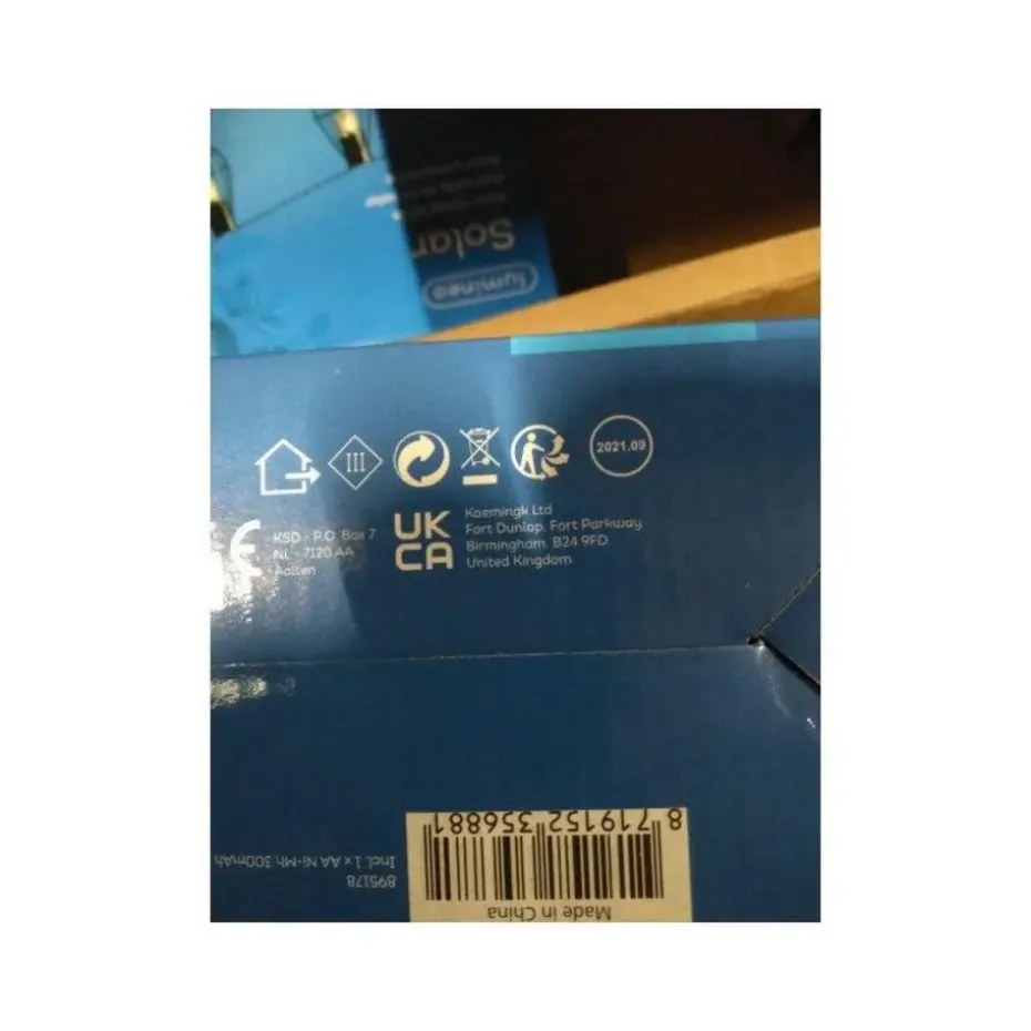 Lumineo Lichtsnoer - solar - metaal - 8 lampjes - 350 cm
