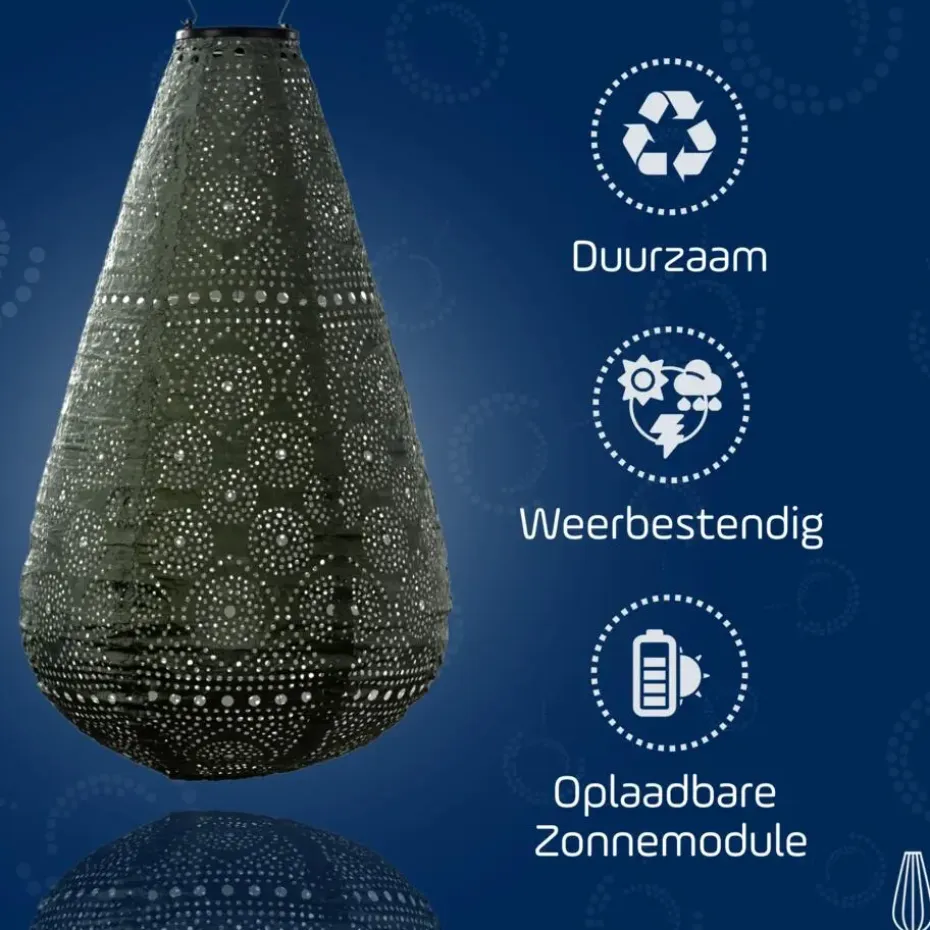 Lumiz Lampion op zonne energie - Solar tuinverlichting - Drop Set - 3 stuks