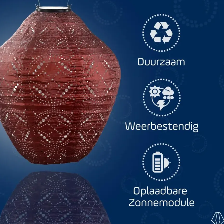 LUMIZ Solar Lampion Mandela Jar - 30 cm - Koper