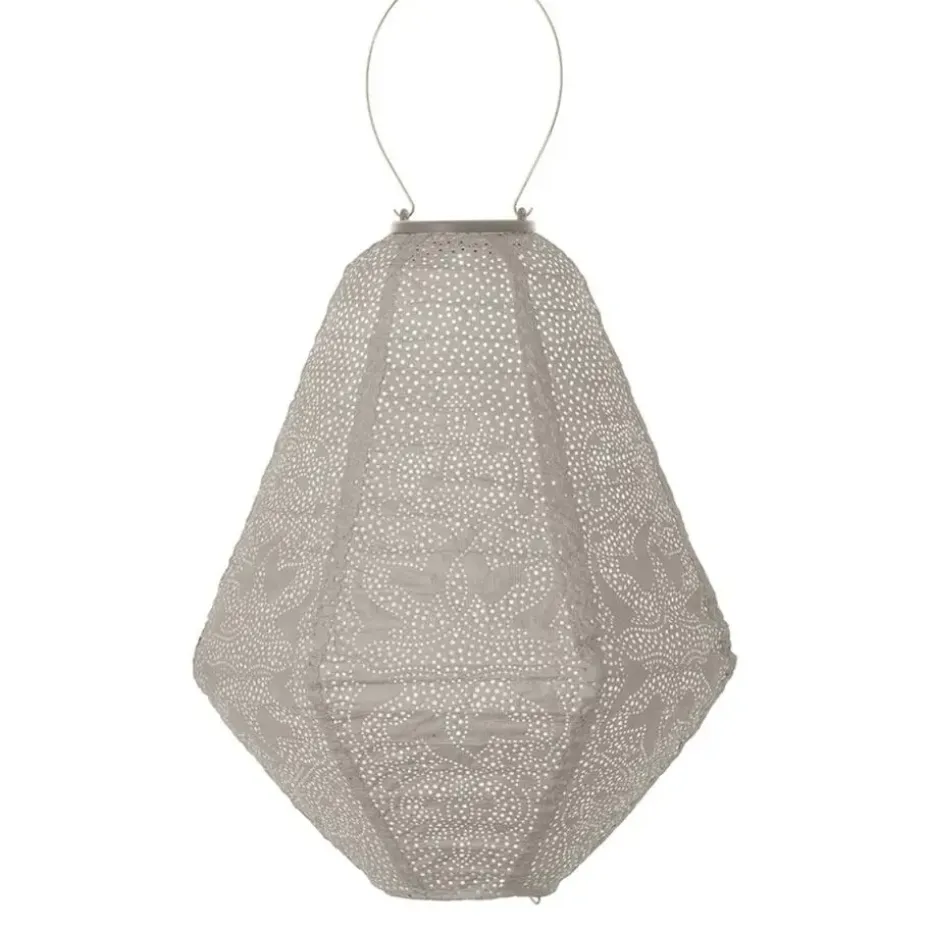 LUMIZ Solar Lampion Marrakesh Can - 30 cm - Licht Taupe
