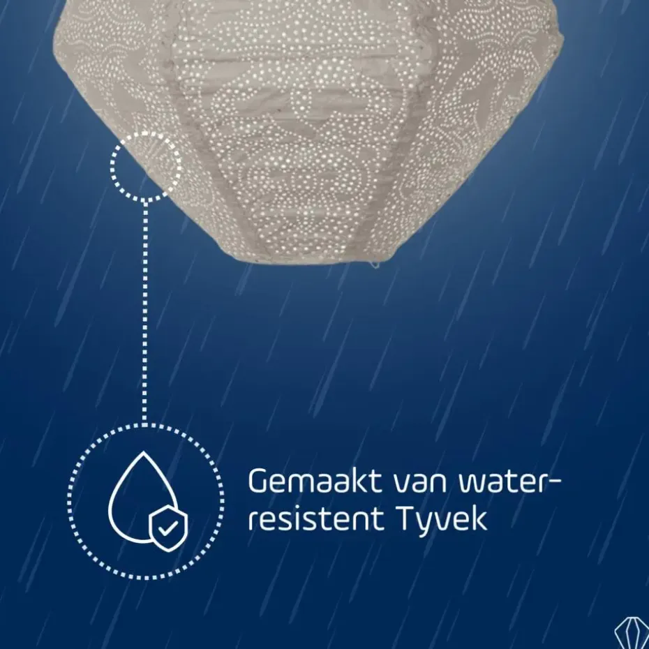 LUMIZ Solar Lampion Marrakesh Can - 30 cm - Licht Taupe