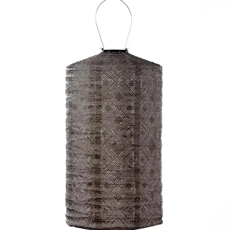 LUMIZ Solar Lampion Mosaic Cylinder - 28 cm - Taupe