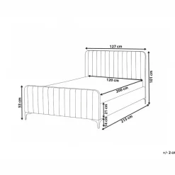 LUNAN - Tweepersoonsbed - Beige - 120 x 200 cm - Bouclé