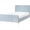 LUNAN - Tweepersoonsbed - Lichtblauw - 120 x 200 cm - Fluweel