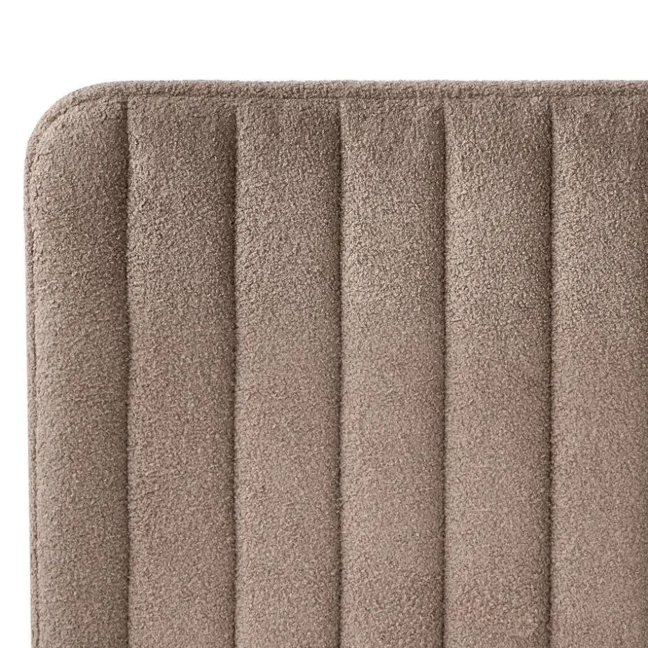 LUNAN - Tweepersoonsbed - Taupe - 120 x 200 cm - Bouclé