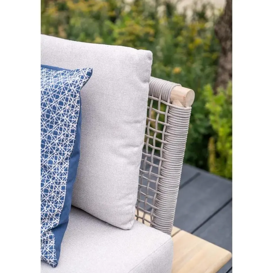 Lunar tweezitsbank - acaciahout met white wash - taupe - grey sand