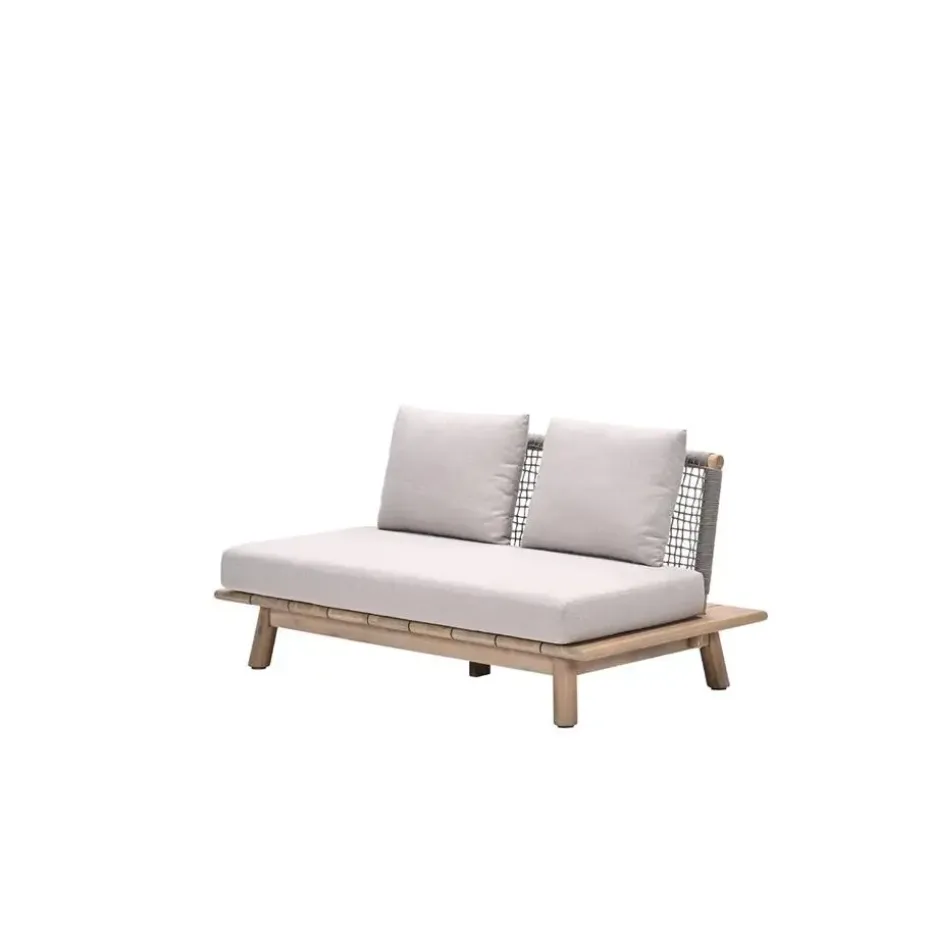 Lunar tweezitsbank - acaciahout met white wash - taupe - grey sand