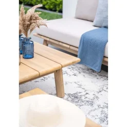 Lunar tweezitsbank - acaciahout met white wash - taupe - grey sand
