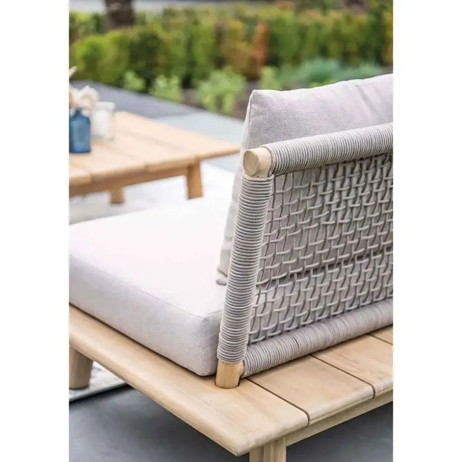 Lunar tweezitsbank - acaciahout met white wash - taupe - grey sand
