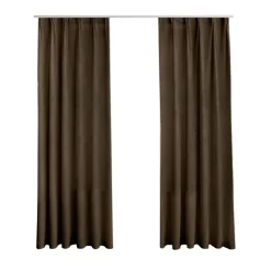 LW Collection Gordijnen bruin 270x140CM met haakjes Velvet 1 stuk