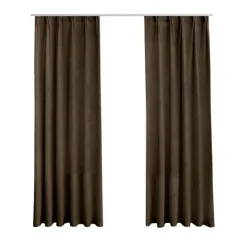 LW Collection Gordijnen bruin 245x290CM met haakjes Velvet 1 stuk