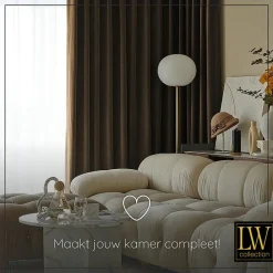 LW Collection Gordijnen bruin 245x290CM met haakjes Velvet 1 stuk