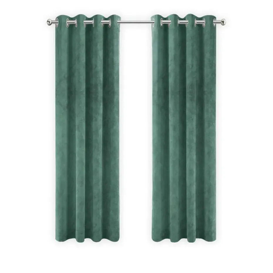 LW Collection Gordijnen Groen 270X140CM velvet kant en klaar 1 stuk