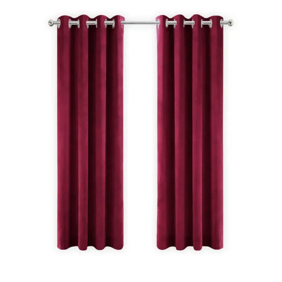 LW Collection Gordijnen Rood 245x290cm Velvet Kant en klaar 1 stuk
