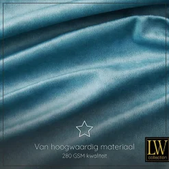 LW Collection Gordijnen Turquoise 245x290cm Velvet Kant en klaar 1 stuk