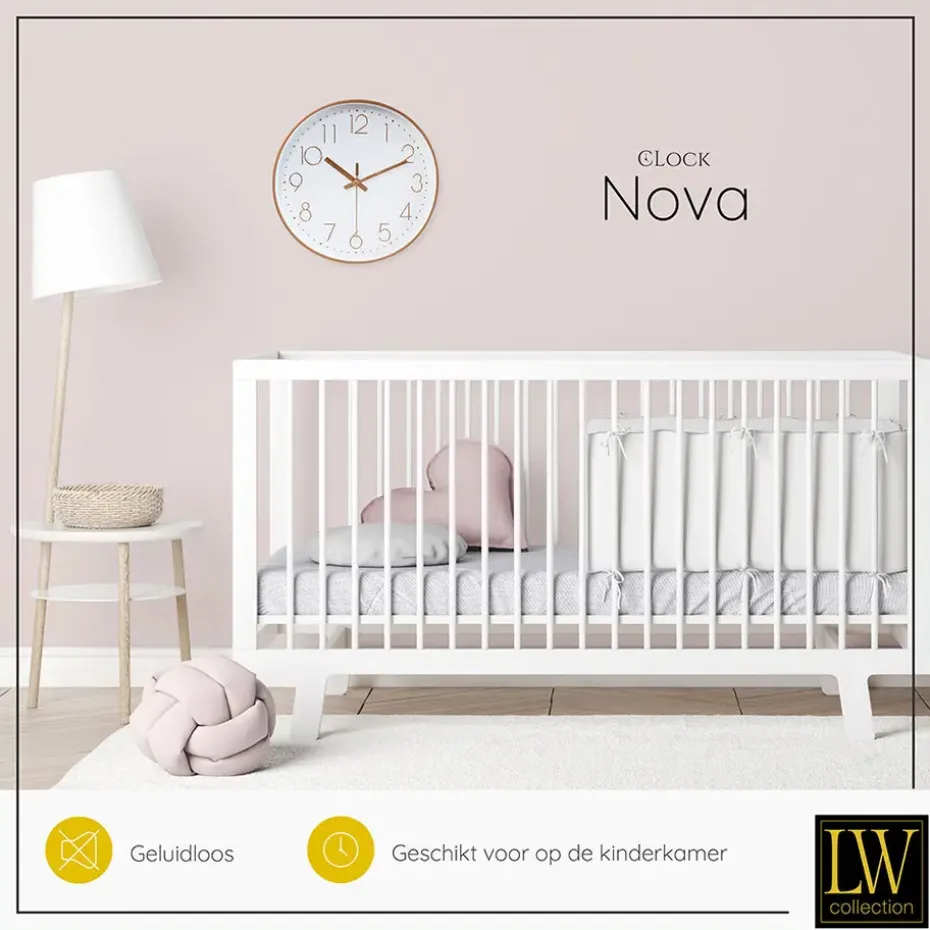 LW Collection Keukenklok Nova rosé 30cm