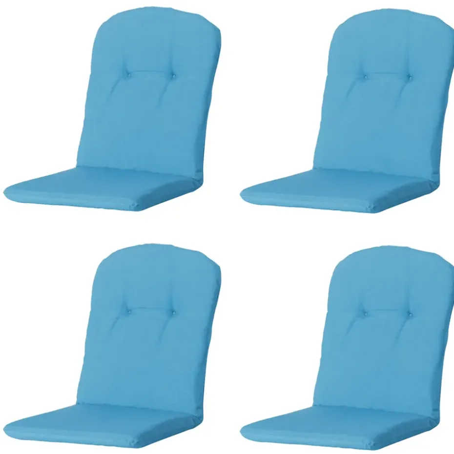 Madison - Kuipstoelkussen Hoge Rug Panama aqua - Ca. 96x45 cm - Set van 4