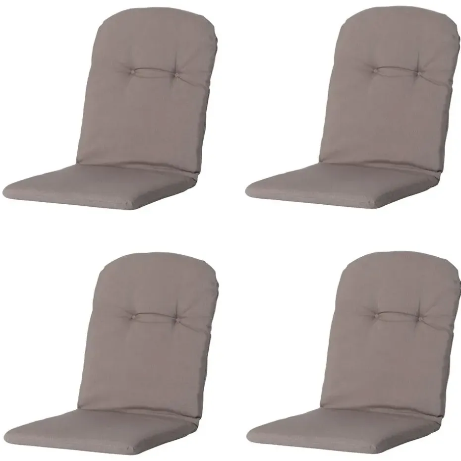 Madison - Kuipstoelkussen Hoge Rug Panama taupe - Ca. 96x45 cm - Set van 4