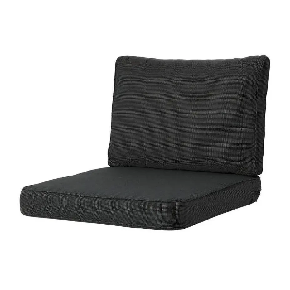 Madison - Lounge Profi-Line Zitkussen Rib black - Ca. 60x60 cm - Set van 2