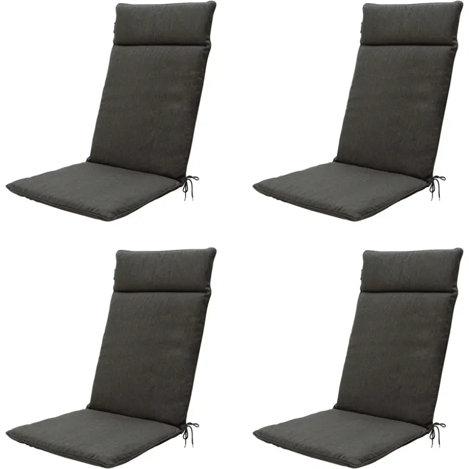 Madison - Tuinkussen Dark grey canvas eco+ - Ca. 120x50 cm - Set van 4