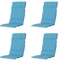 Madison - Tuinkussen Fiber Deluxe Panama aqua - Ca. 125x50 cm - Set van 4